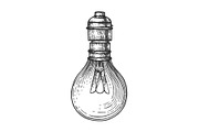Electric lamp engraving style vector