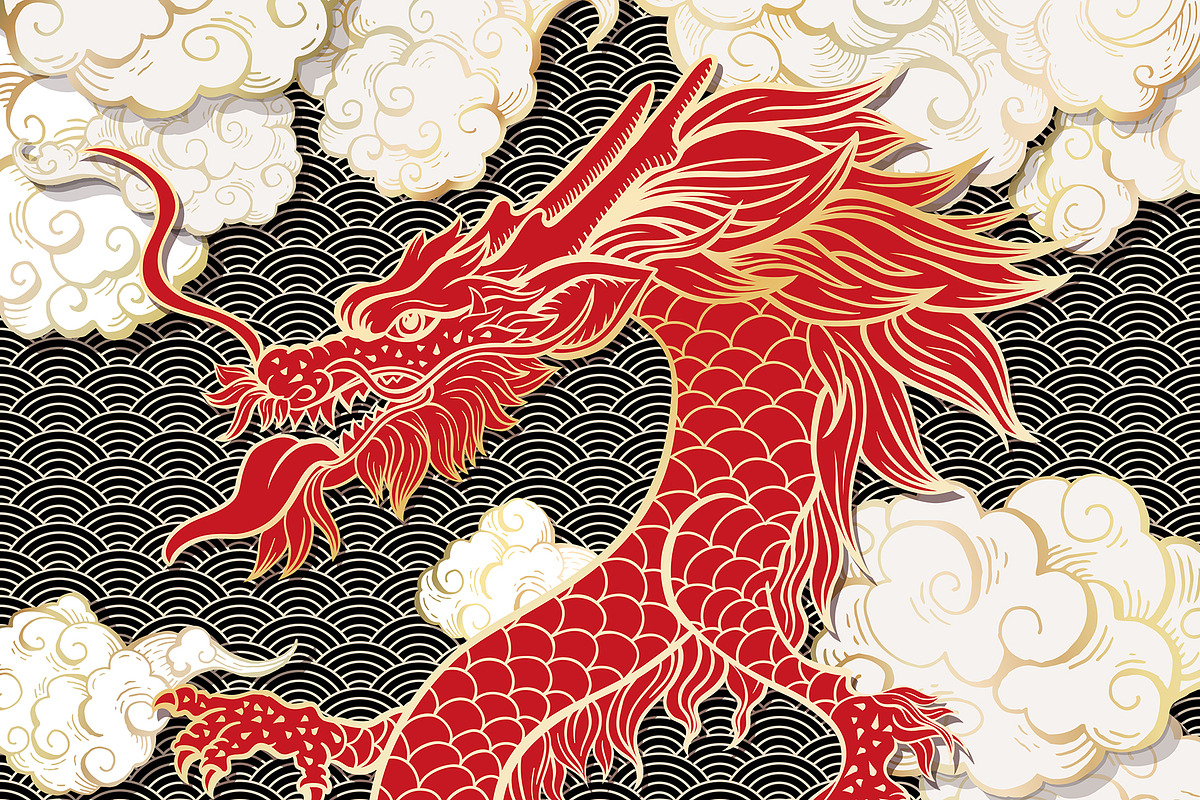 Chinese Dragon Vector Illustrations in Graphics - product preview 8