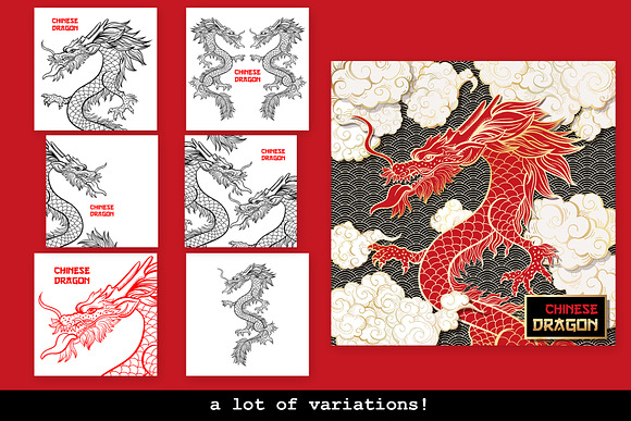 Chinese Dragon Vector Illustrations in Graphics - product preview 1