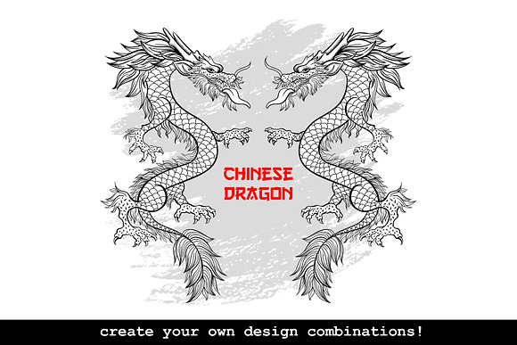 Chinese Dragon Vector Illustrations in Graphics - product preview 3