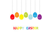 Hanging rainbow Easter egg set