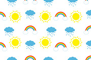 Sun Cloud with rain Rainbow pattern