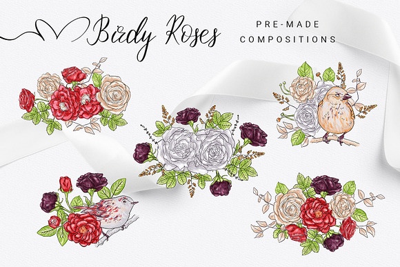 Birdy Roses Collection in Illustrations - product preview 11