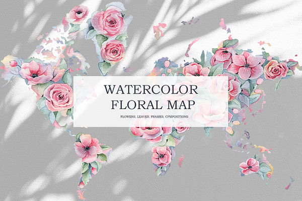 Watercolor Floral map