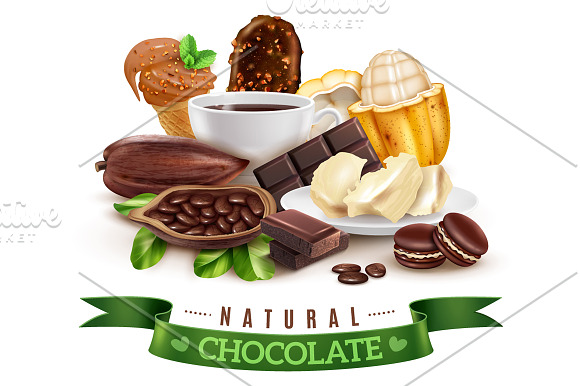 Cocoa Products Set in Illustrations - product preview 3