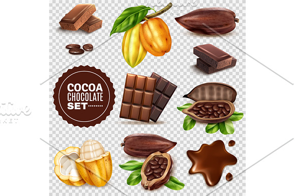 Cocoa Products Set in Illustrations - product preview 5