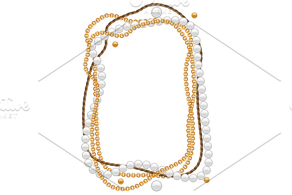 Frame with golden chains.