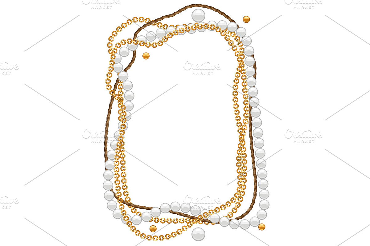 Frame with golden chains. in Illustrations - product preview 8