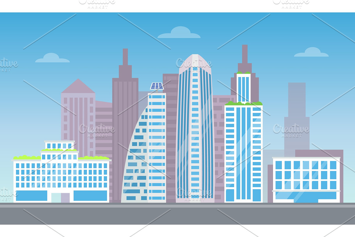 Cute Cityscape with Set of Pretty in Illustrations - product preview 8
