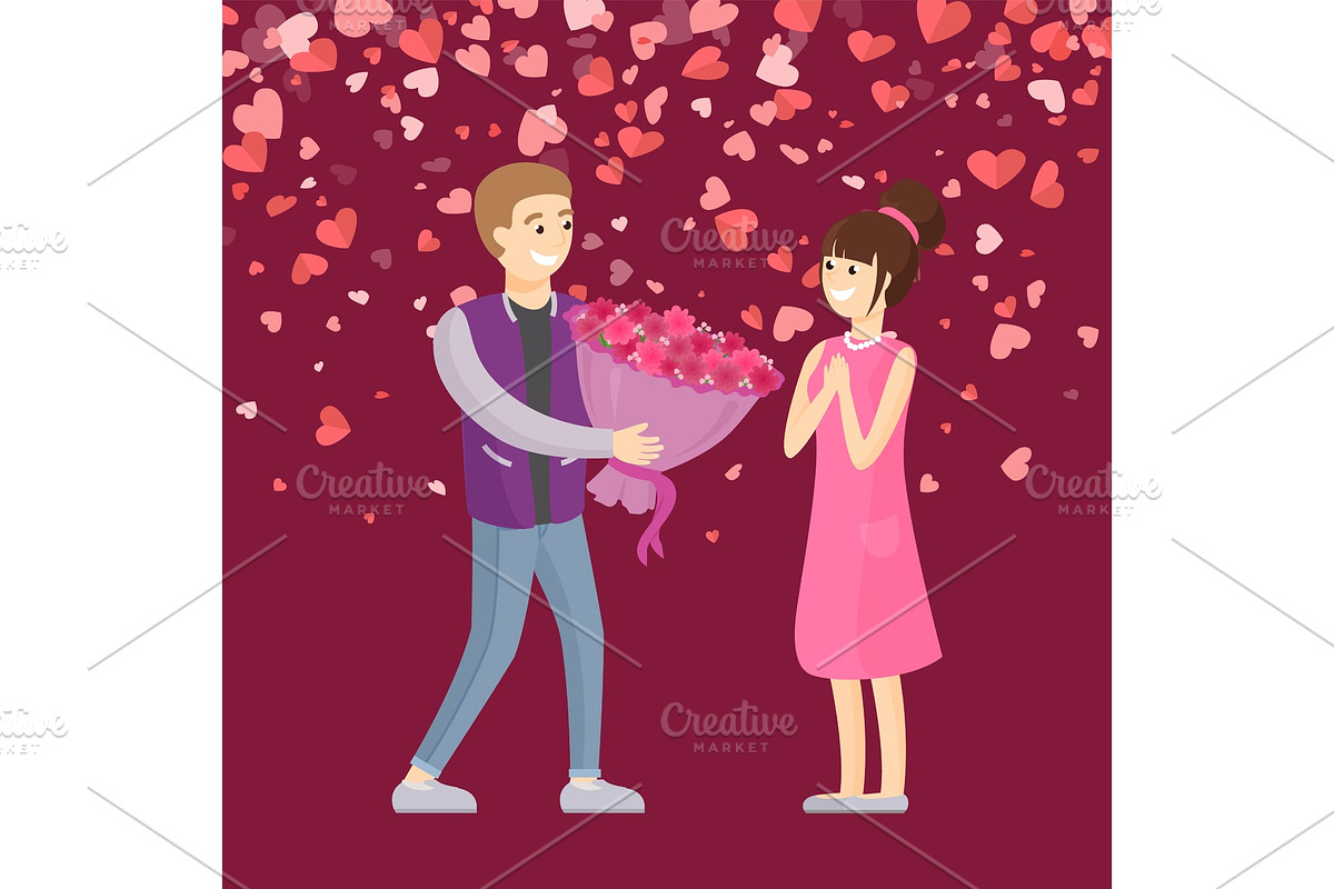 Bouquet of Flowers to Girlfriend in Illustrations - product preview 8