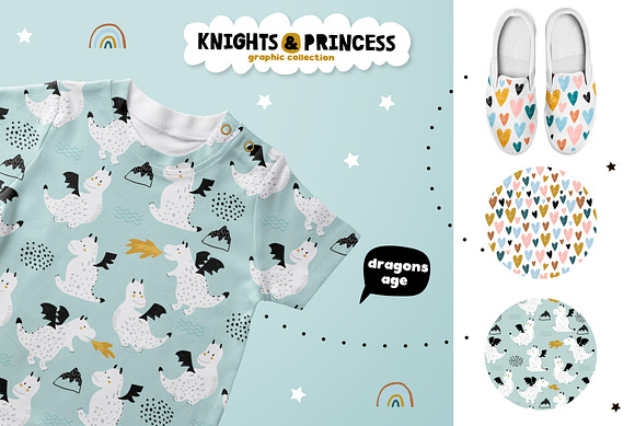 Knights & Princess graphic set in Patterns - product preview 3