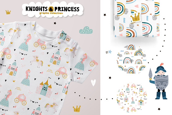 Knights & Princess graphic set in Patterns - product preview 4