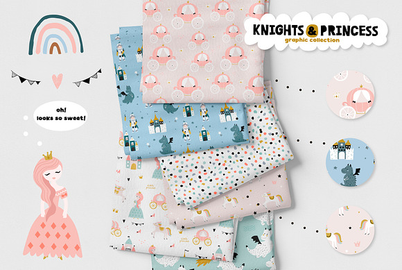Knights & Princess graphic set in Patterns - product preview 5