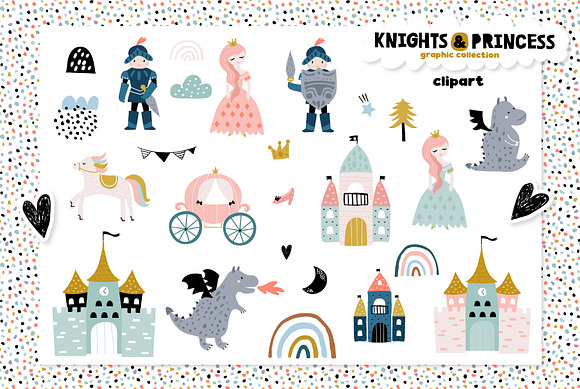 Knights & Princess graphic set in Patterns - product preview 6