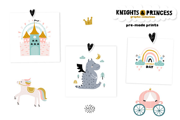 Knights & Princess graphic set in Patterns - product preview 7