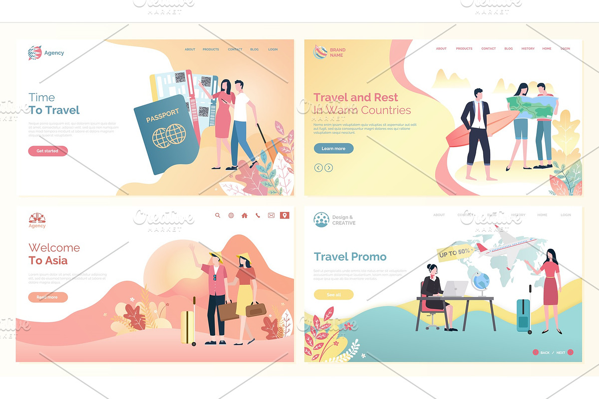 Time to Travel Websites with People in Illustrations - product preview 8