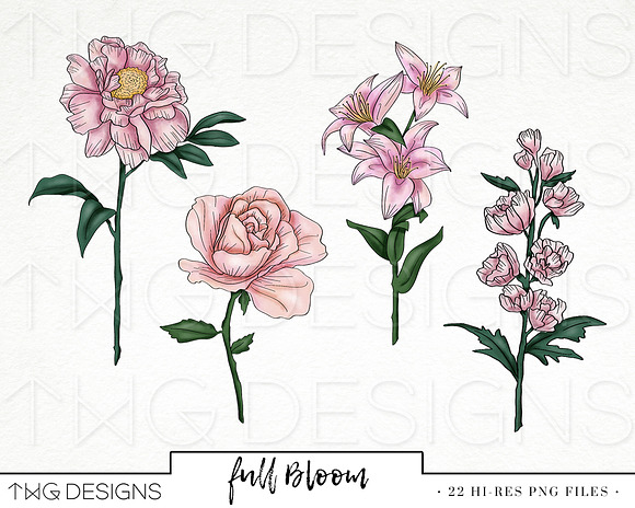 Flower Garden Fashion Girl Clip Art in Illustrations - product preview 1