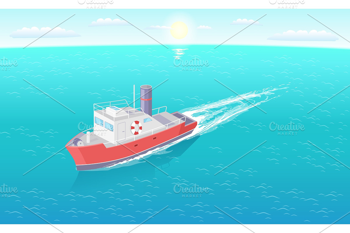 Steamboat Marine Transport Vessel in Illustrations - product preview 8