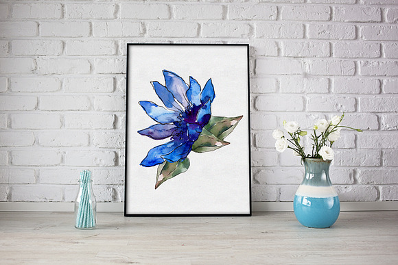 African daisy Watercolor png in Illustrations - product preview 5