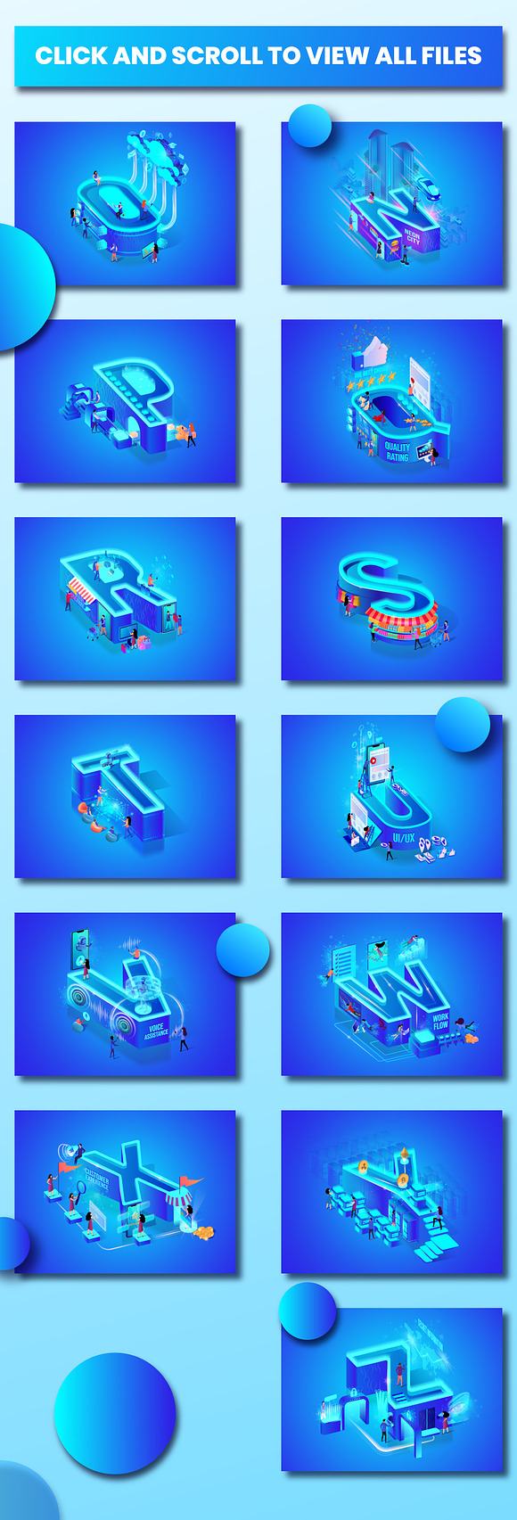 Blue Alphabet Character Isometric in Web Elements - product preview 2