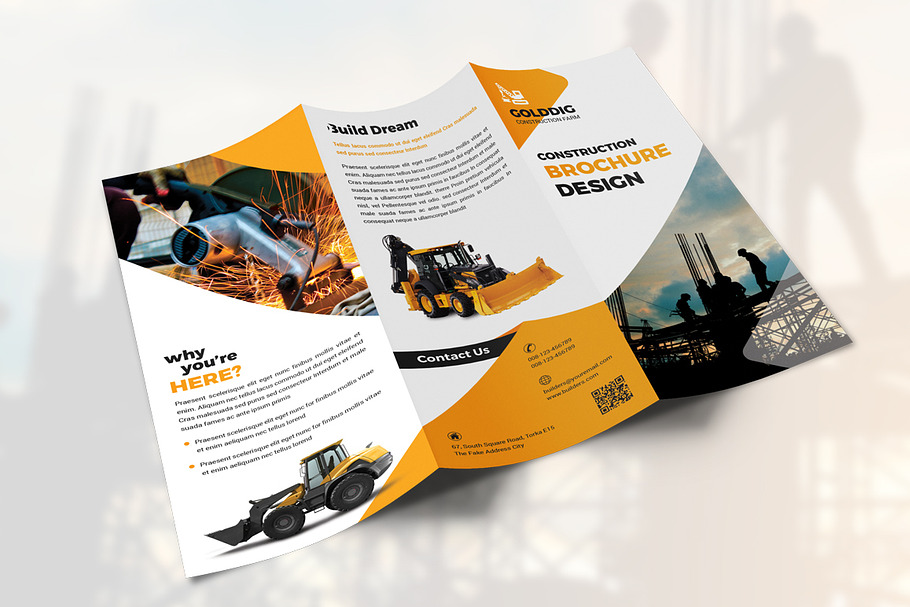 Construction Trifold Brochure in Brochure Templates - product preview 8