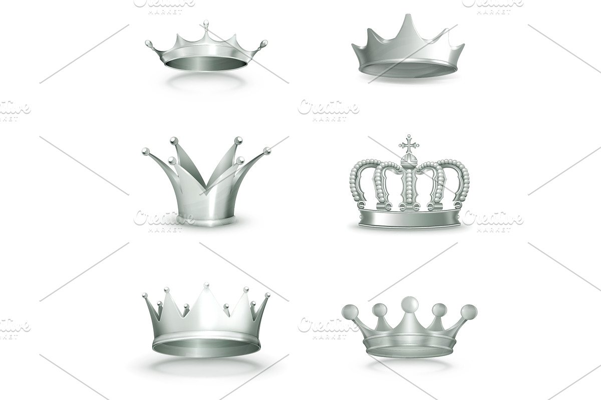 Silver crowns illustration in Illustrations - product preview 8