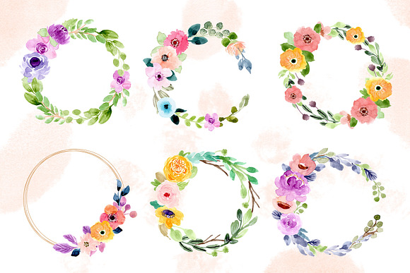 Watercolor Floral Wreaths Vol.2 in Illustrations - product preview 2