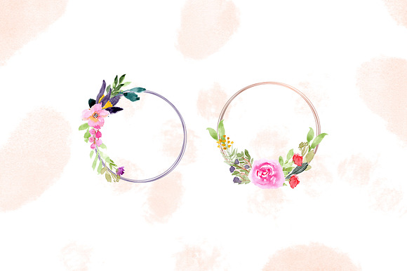 Watercolor Floral Wreaths Vol.2 in Illustrations - product preview 4