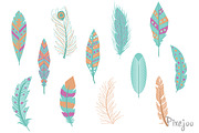 Feather Clipart Set
