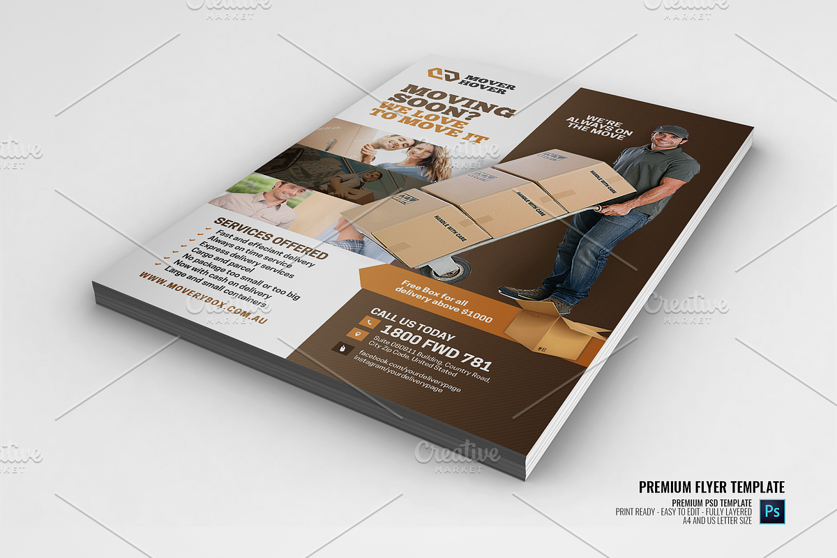 Mover and Local Transport Flyer in Flyer Templates - product preview 8