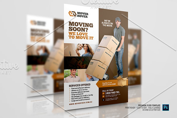 Mover and Local Transport Flyer in Flyer Templates - product preview 1