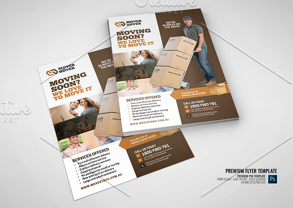 Mover and Local Transport Flyer in Flyer Templates - product preview 2