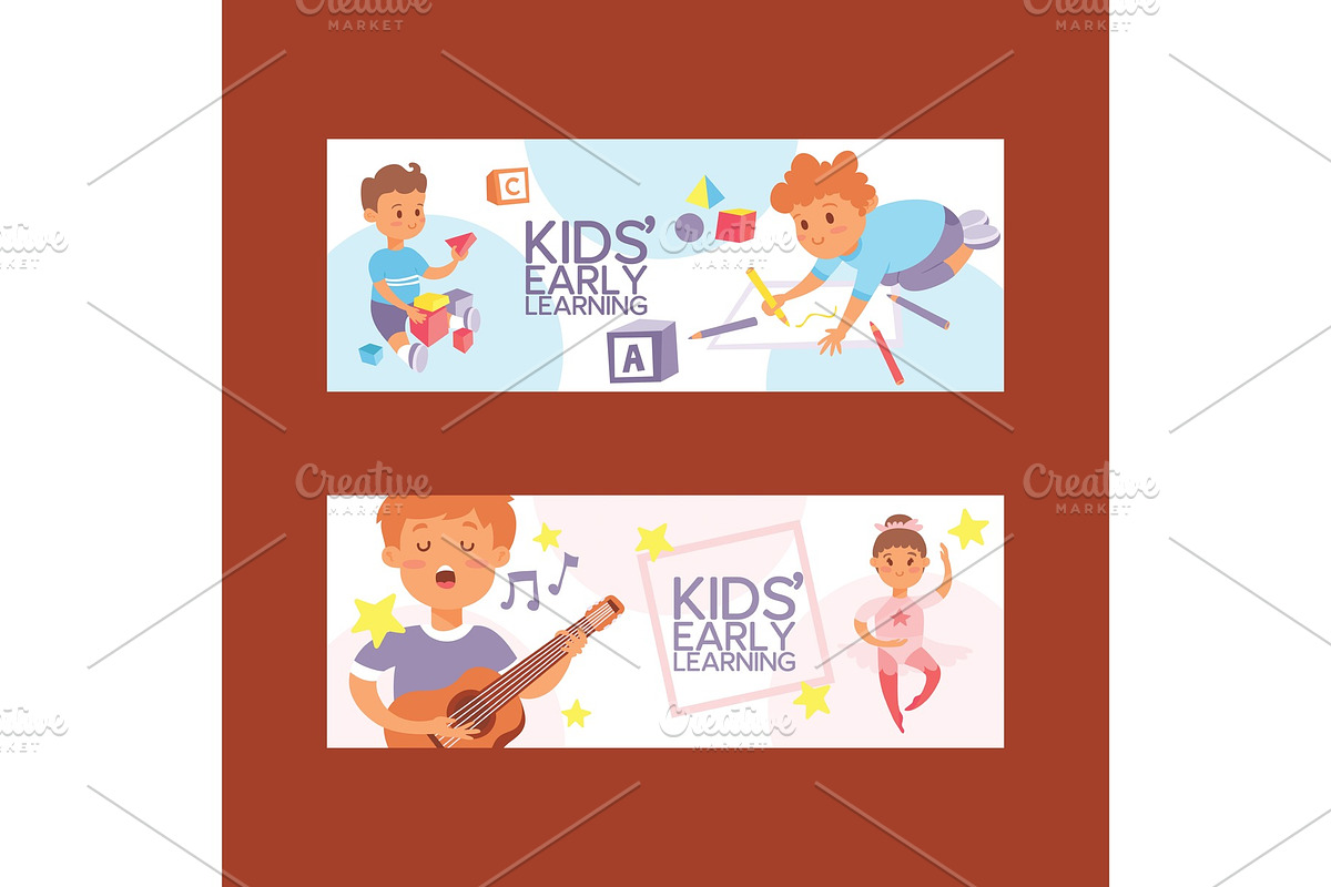 Kids vector cartoon girl boy in Illustrations - product preview 8