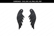 Angel wings svg,cricut,earrings file
