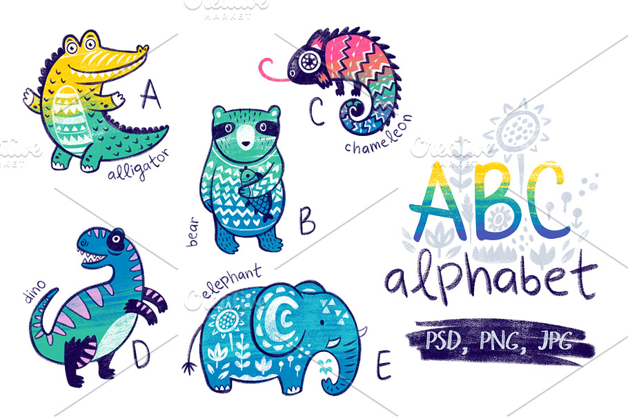 Animals alphabet in Illustrations - product preview 8