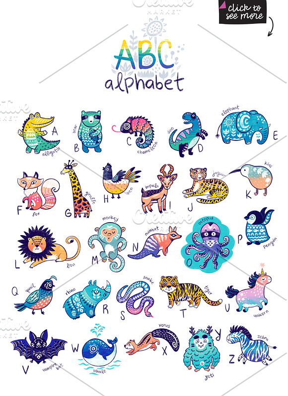 Animals alphabet in Illustrations - product preview 1