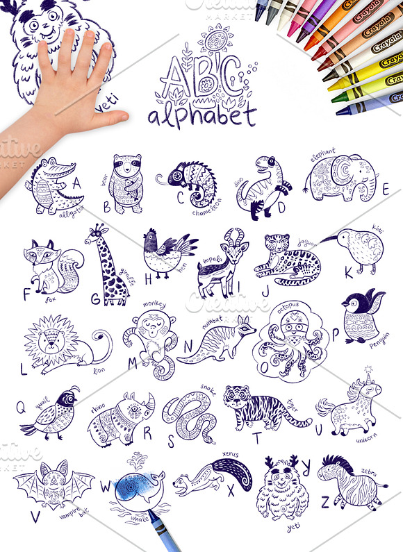 Animals alphabet in Illustrations - product preview 2