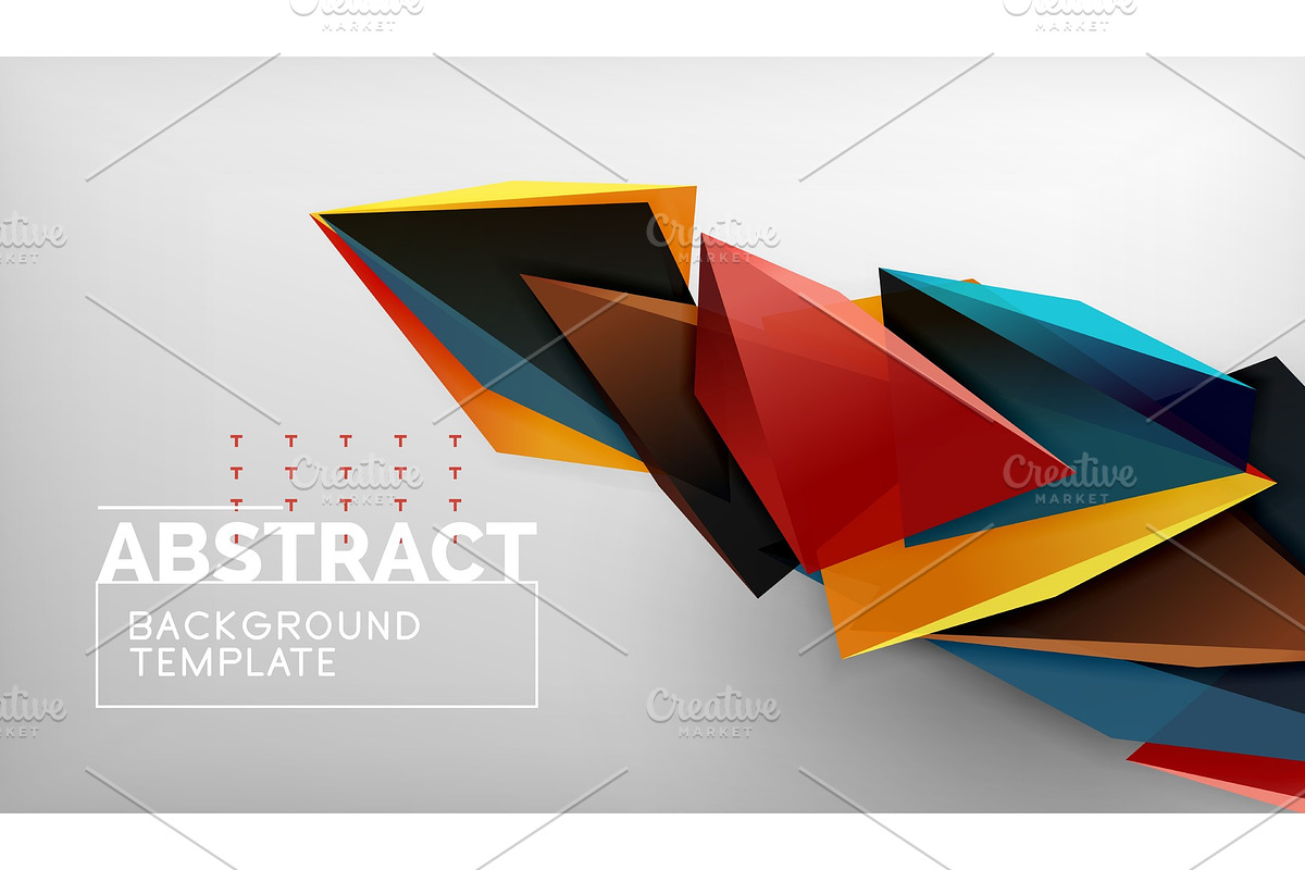 3d geometric triangular shapes in Illustrations - product preview 8