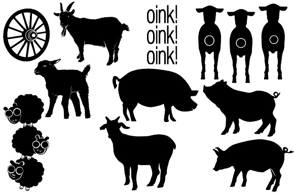 Farm & Animal Silhouettes AI EPS PNG in Illustrations - product preview 2