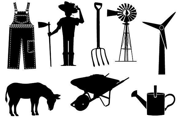 Farm & Animal Silhouettes AI EPS PNG in Illustrations - product preview 4