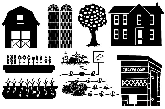 Farm & Animal Silhouettes AI EPS PNG in Illustrations - product preview 5