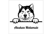 Alaskan Malamute - Peeking Dogs -