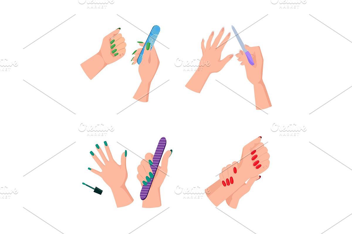 Female Hands with Neat Manicure and in Illustrations - product preview 8