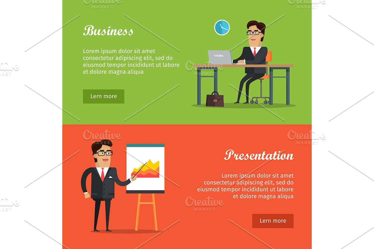 Set of Vector Business Web Banners in Illustrations - product preview 8