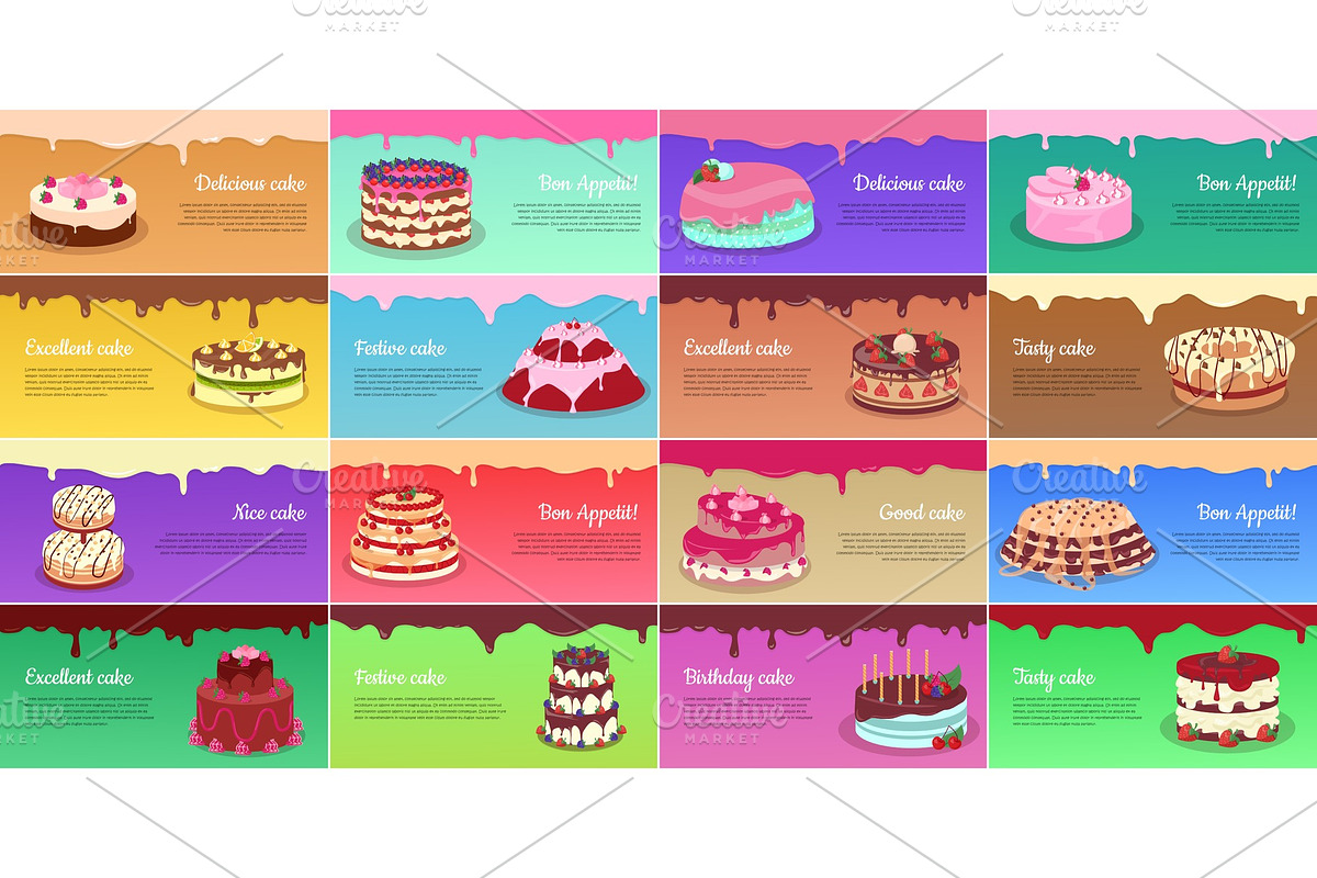 Collection of Chocolate Cakes in Illustrations - product preview 8