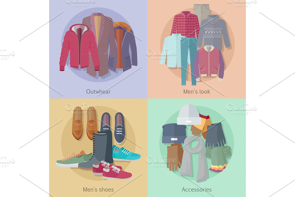 Men's Clothing. Outerwear. Mens Look in Illustrations - product preview 8