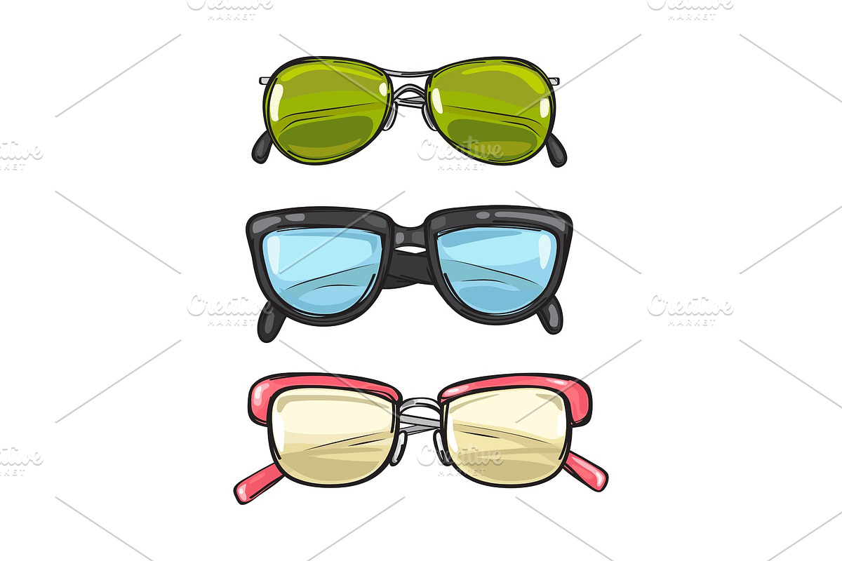 Three Pairs of Sun Glasses in Objects - product preview 8