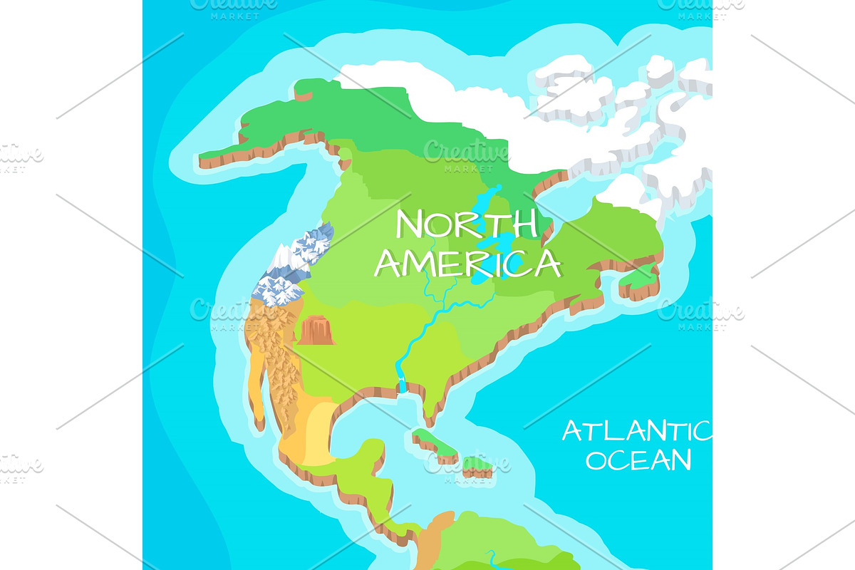 North America Mainland Vector in Illustrations - product preview 8