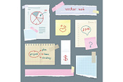 Vector Set Office Paper. Folded
