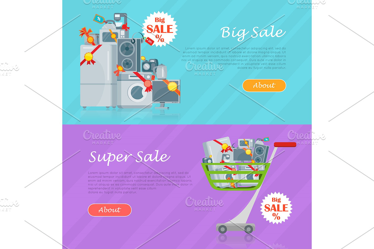 Sale in Electronics Store Vector Web in Objects - product preview 8
